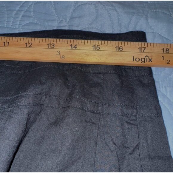 East 5th Black A-Line Skirt With White Embroidered Floral Design Size 14 - Picture 9 of 11